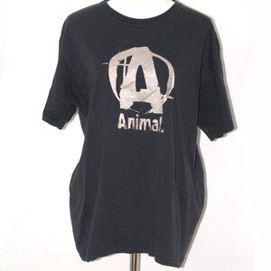 Jerzees Mens Large Heavyweight Blend Black Shirt “Animal.” Graphic Tee GUC
